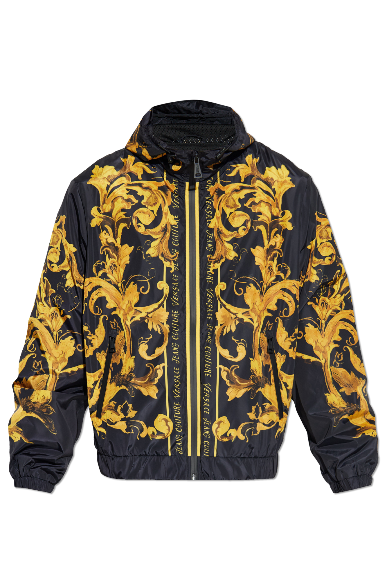 VERSACE バロッコ　ナイロンジャケット Black Jacket with 